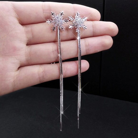 Snowflake Drop Earring - Picture 2 of 5
